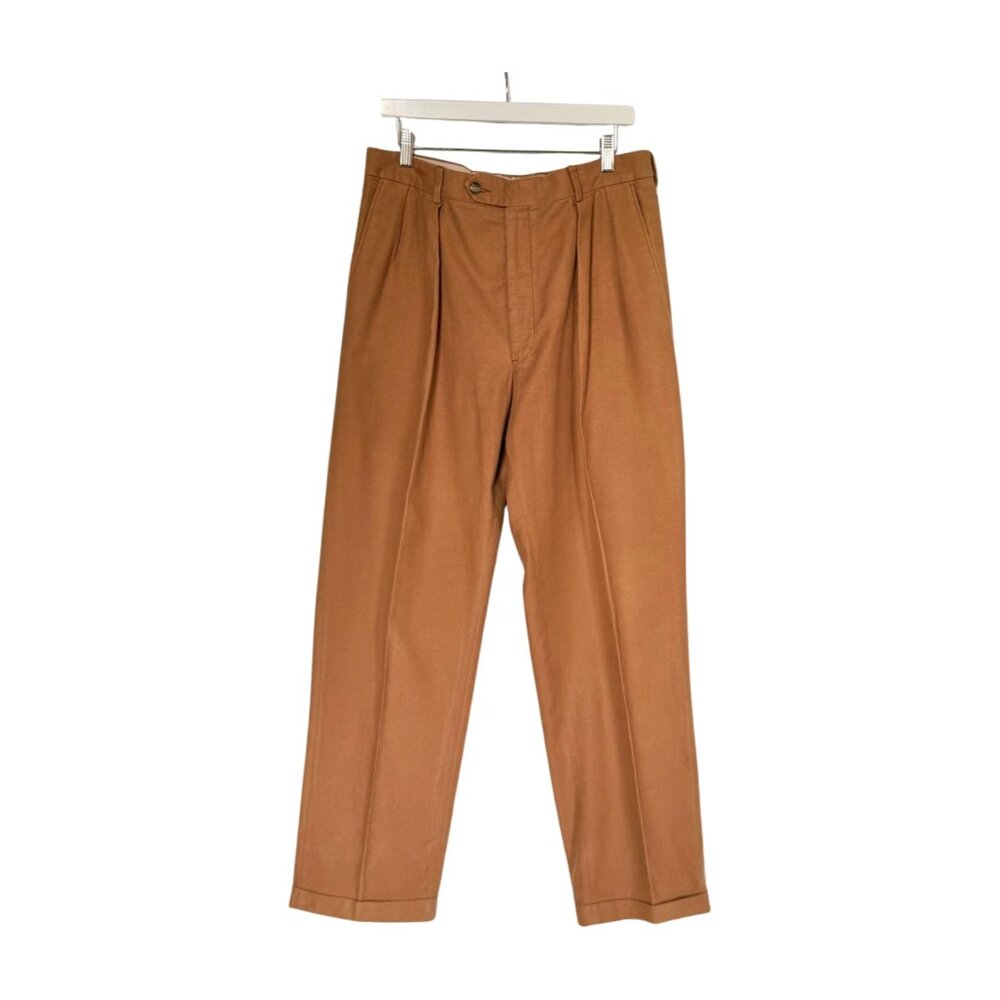 Vintage Peter Millar 100% Cotton Pleated Trousers – Talon Zipper – Made in USA